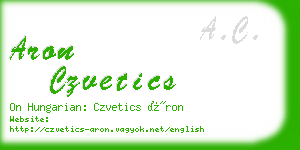 aron czvetics business card